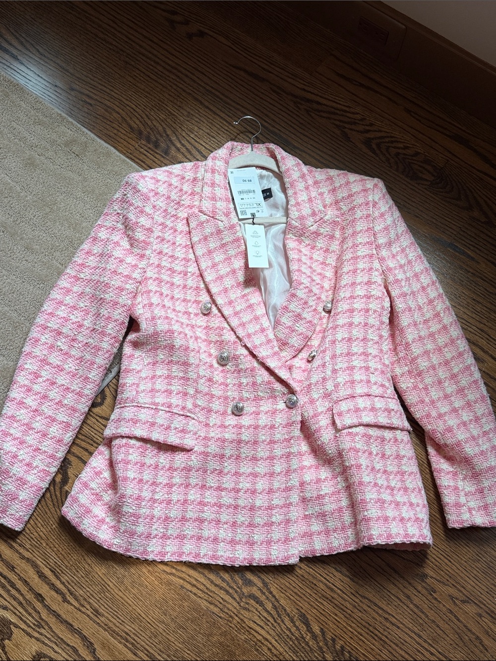 Zara Tweed Double-Breasted Blazer - Picture 6 of 17